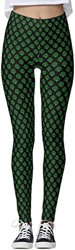 LENSSE Aziz Patrick Günü Tayt Kadınlar için Yüksek Bel Elastik Sıkı Baskılı Şanslı Bootcut Yoga Pantolon