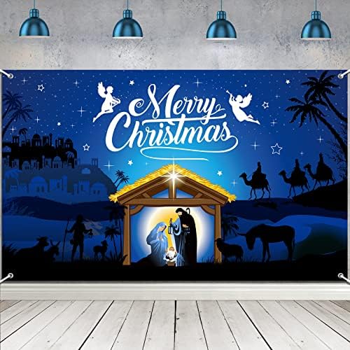 Noel Doğuş Zemin Dekorasyon, Merry Christmas Açık Dini Doğuş Sahnesi Afiş, Kutsal Gece fotoğraf kabini Arka Plan