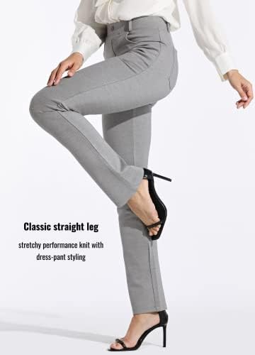 Willit kadın Yoga Elbise Pantolon 29 /31 Düz Bacak Sıkı Ofis Rahat Yoga Iş Pantolon Minyon / Düzenli 4 Cepli