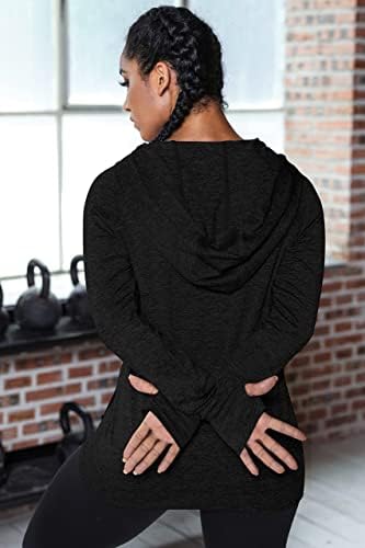 ZENBRIELE Egzersiz Ceketler Kadınlar için fermuarlı kapüşonlu kıyafet Ceket yoga ceketleri Başparmak Deliği ile Spor