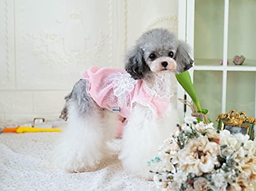 KİLLUA Köpek Elbiseleri Evcil Hayvan Giysileri Sevimli Stil Pembe Çiçekli Elbise,İlkbahar, Yaz ve Sonbahar,Partilerde,