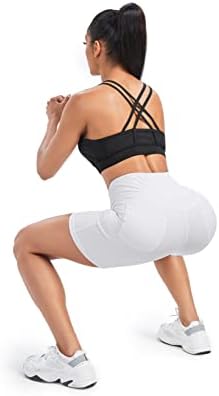 G4Free Biker Şort Kadınlar için 5/8 Yüksek Belli Koşu Egzersiz Yoga Şort Arka Cepler ile Rahat Spor Salonu için