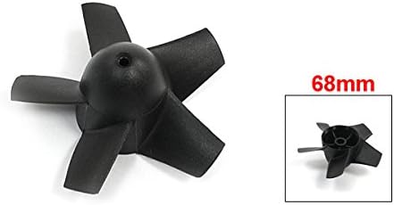 uxcell 30mm Hub Kalınlığı 68mm 5 Bıçaklı Kanallı Fan Pozitif Pervane Siyah