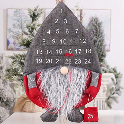BESPORTBLE Noel Advent Asılı Takvim Noel Keçe İsveç Tomte Geri Sayım Takvim ile 24 Cepler için Çocuk Hediyeler Noel