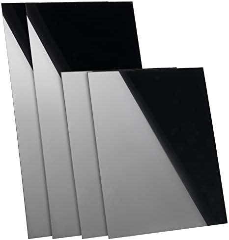 PH PandaHall Akrilik Levha Siyah, 4 adet Akrilik Levha 7.8x5.9 Dikdörtgen Döküm Panel, Ev Kahve Dükkanı Tabelaları