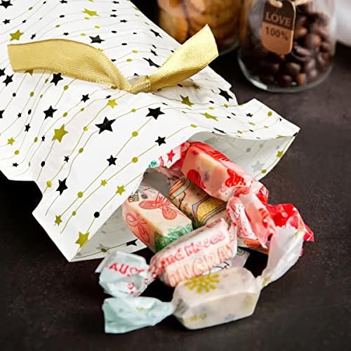 İhtiyat 50 adet İpli hediye keseleri, Küçük Yıldız ikram çantaları Parti Favor Çanta Şeker Çerez Ekmek Güzellikler