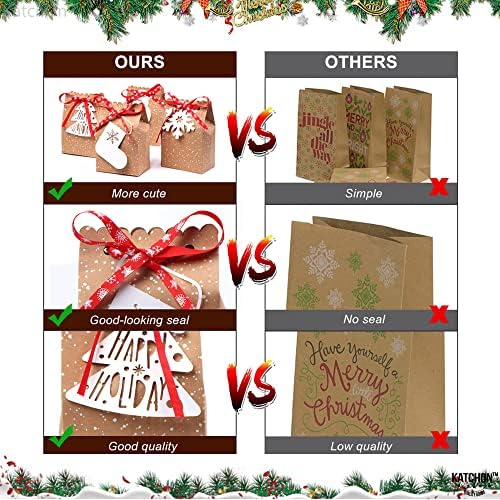 Hediye Etiketli Noel Hediye Çantaları / Keten, El Sanatları için Kablolu Noel Şeridi / Noel Partisi Süslemeleri için