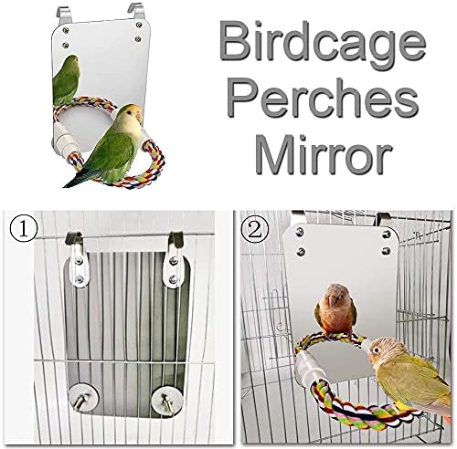 Kuş Ayna Halat Kuş Kafesi Tünemiş Ayna Akrilik Muhabbet Kuşu Ayna Levrek Kuş Oyuncak Muhabbet Kuşu Kakadu Papağanı