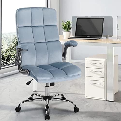KCREAM Ev Ofis Koltuğu Yönetici Bilgisayar Masası Sandalye, Yüksek Geri Ayarlanabilir Eğim Açısı ve Flip-up Kolları