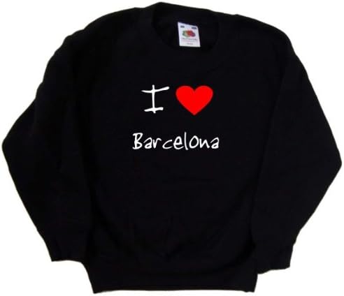 Kalbi Seviyorum Barcelona Siyah Çocuk Sweatshirt