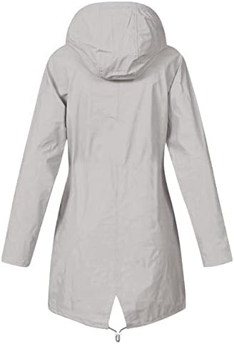 TWGONE kışlık ceketler Kadınlar İçin Rahat Peluş Katı Şerit Yağmur Açık Artı Su Geçirmez Kapüşonlu Yağmurluk Rüzgar