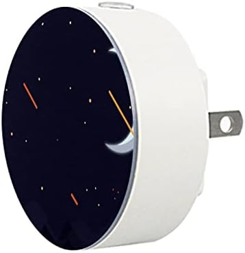 2 Paket Plug-in Gece Lambası LED Gece Lambası Ay Spacescape Baskı Alacakaranlıktan Şafağa Sensörü Çocuk Odası, Kreş,