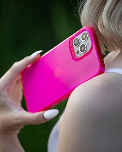 FELONY CASE-iPhone 13 Pro Max için Neon Pembe Kristal Berraklığında Telefon Kapağı, MagSafe ile uyumlu-Apple iPhone