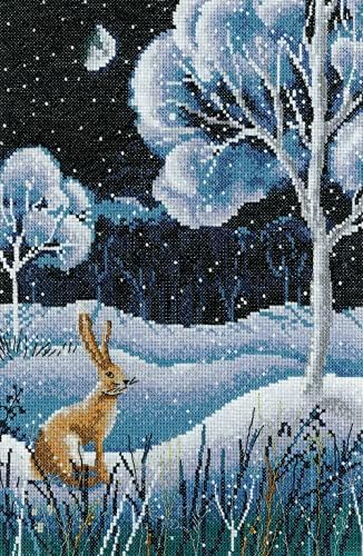 Miras El Sanatları Çapraz Dikiş Seti-Kış Ormanı (Tavşan) - Evenweave