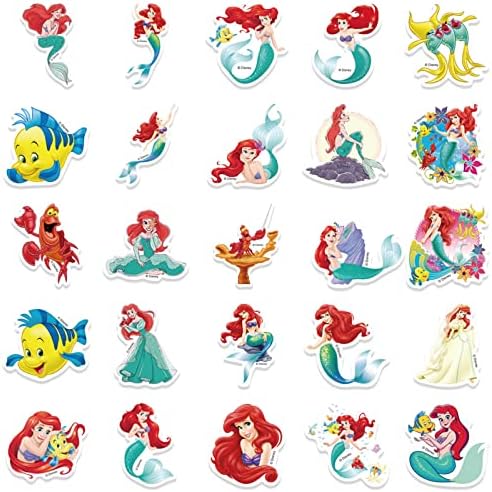 50 Adet Küçük denizkızı çıkartmalar paketi denizkızı prenses çıkartmalar Sevimli çizgi film karakterleri Çocuklar