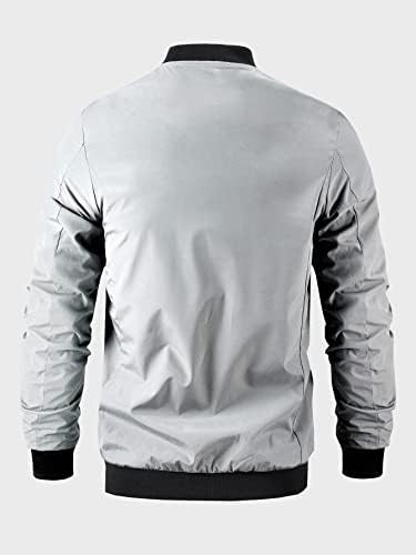 POKENE Ceketler Erkekler için Ceketler Erkekler Mektup Nakış Bombacı Ceket Ceketler Erkekler için (Renk: Siyah, Boyut: