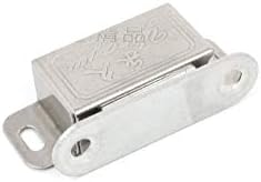 X-DREE Gümüş Ton Metal Çift Mıknatıslı Manyetik Yakalama Dolap Kapı Dolabı için (Captura magnética de doble iman