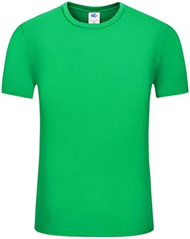 Erkek yumuşak streç pamuk nefes atletik egzersiz spor kısa kollu Tee T-Shirt