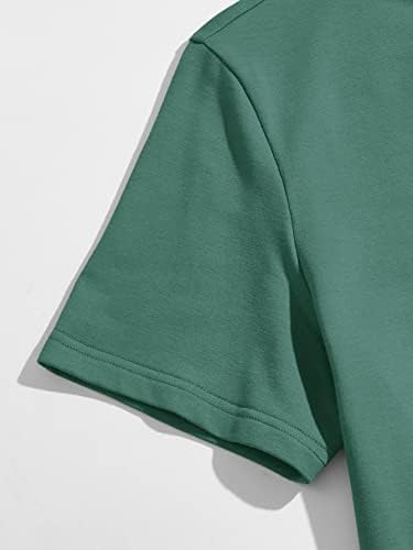 OSHHO İki Parçalı Kıyafetler Erkekler için Mektup Grafik Tee ve Parça şort takımı (Renk: Yeşil, Boyut: XX-Large)