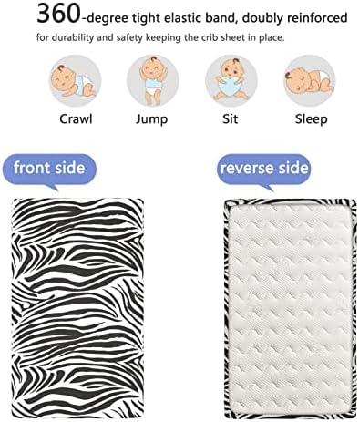 Zebra Baskı Temalı Gömme Beşik Levha, Standart Beşik Yatak Gömme Levha bebek yatağı Yatak Çarşafları-Kız veya Erkek