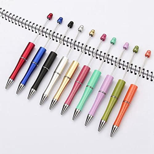 AEKAN Plastik Okunabilir Kalem Boncuk Tükenmez Çeşitli Boncuk Kalem Mili Siyah Mürekkep tükenmez kalem Ofis Malzemeleri