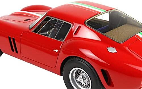 BBR Ferrari 250 GTO Kırmızı w / Yeşil, Beyaz ve Kırmızı Çizgili Basın Günü 24 Şubat 1962 w / Vitrin Ltd Ed Dünya