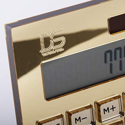 Şeffaf Altın Akrilik Pil + Güneş DS DRAYMOND Story'den Temel Hesap Makinesi - Ev Ofis Masaüstü Çift Hesap Makinesi