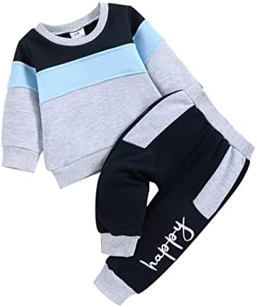 Tepuce Erkek Bebek Giysileri Toddler Bebek Erkek Sonbahar Kış Kıyafet Uzun Kollu Çok Renkli Kazak pantolon seti 2