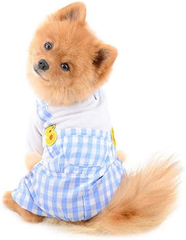 Küçük Köpekler için PAİDEFUL Köpek Kıyafetleri Ekose Pantolonlu Erkek Kız yazlık Gömlekler Tulumlar Kediler için