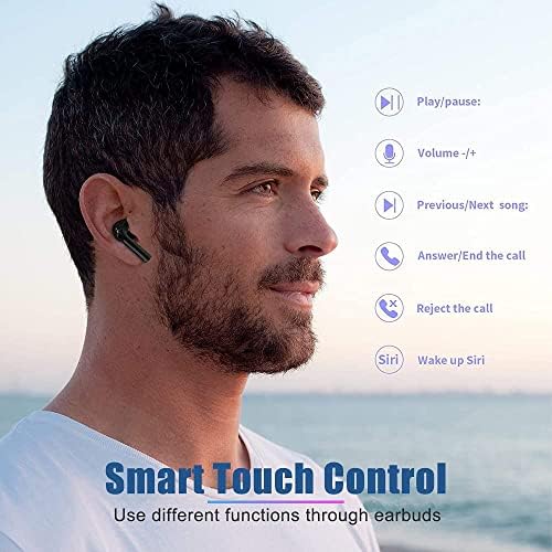 Kablosuz Kulaklıklar,Bluetooth 5.3 Kulak Tomurcukları Stereo Bas,Kulak İçi Gürültü Önleyici Mikrofonlu Bluetooth
