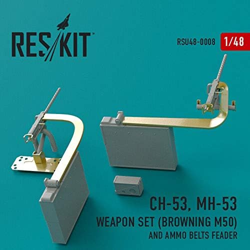 Reskıt RSU48-0008 - 1/48 – CH-53, MH - 53 Silah Seti Browning M50 Cephane Kemerleri feader