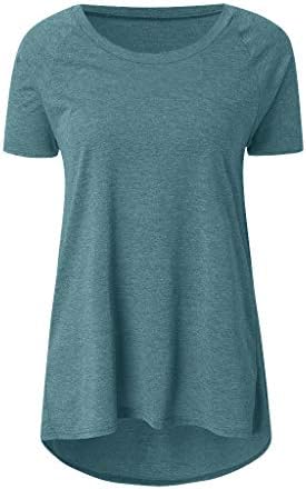 Yaz Üstleri Kadınlar için 2023 Şık Kısa Kollu Plaj Boho Bluz Gömlek Artı Boyutu Yuvarlak Boyun T Shirt Gevşek Rahat