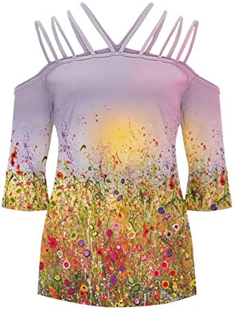 Sonbahar Yaz Bluz Bayan Kapalı Omuz Kısa Kollu Giyim Pamuk Ekip Boyun Grafik Bluz T Shirt Bayan için K3 K3