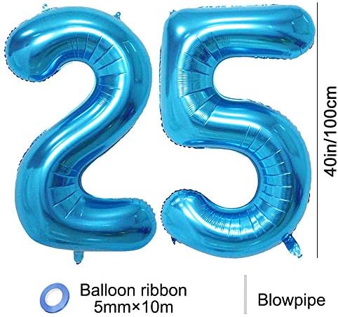 2 adet 40 İnç Numarası Balon Folyo Balon Numarası 25 Jumbo Dev Balon Balo Balon Mylar Büyük Numarası Balon Doğum