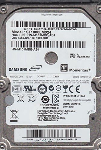 ST1000LM024, HN-M101MBB / AS1, FW 2AR20002, Samsung 1 TB SATA 2.5 Sabit Disk
