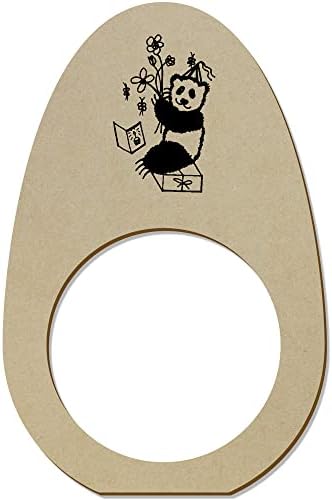 Azeeda 5 x' Doğum Günü Pandası ' Ahşap Peçete Halkaları / Tutucular (NR00054170)