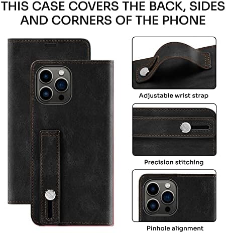 PAKESI Cüzdan Kılıf iPhone 12 Pro Max,PU Deri Flip Folio Manyetik Kılıf, HD Cam Ekranlı koruyucu, Flip Case Kart