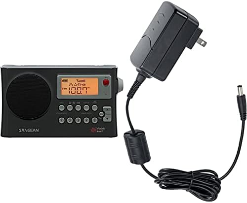 Sangean PR-D4W AM/FM Hava Uyarısı Bant Genişliği Daralması ile Taşınabilir Radyo, AM Otomatik İzleme ve ADP-PRD18