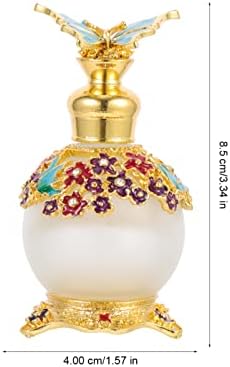 Healeved Vintage Dekor 25 ml Mini Doldurulabilir Boş Parfüm Şişesi Emaye Uçucu Yağ Damlalık Dağıtıcı Stoper Kristal