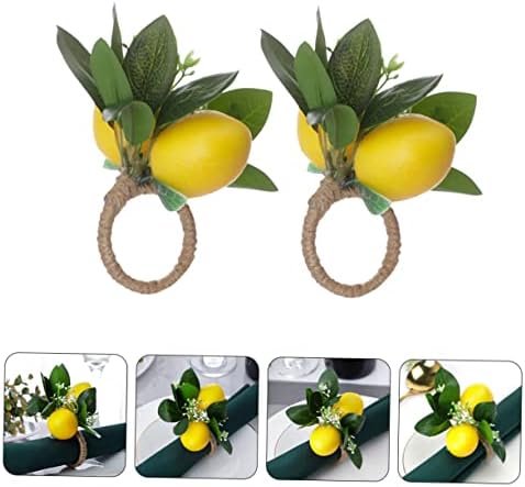 Abaodam 2 adet Limon Peçete Düğmeleri Düğün Dekor Süsleme Tutucular Hawaii Dekor Peçete Halkası Tutucular Limon Peçete