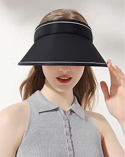 CAMSTİK Kadın UV Koruması Rüzgara Dayanıklı Geniş Kenarlı Güneşlik Şapka