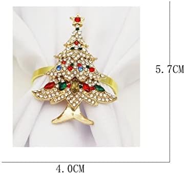 RENSLAT 6 adet Otel Noel Ağacı Çivili Peçete Düğmesi Peçete Halkası Bez Halka Alaşım (Renk: Altın, Boyut