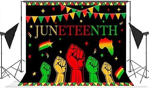 Lofaris Mutlu Juneteenth Günü Partisi Zemin Afrika Amerikan Haziran 19 Bağımsızlık Özgürlük Arka Plan Kutlama Festivali