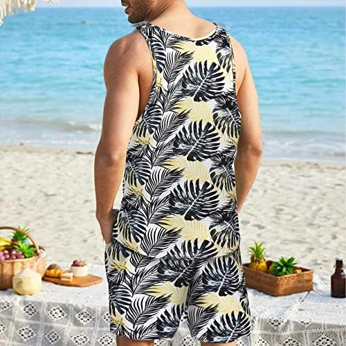 Yaz Erkek Egzersiz Gömlek Erkekler Yaz Casual Çiçek Tank Top Kısa Setleri Plaj Tropikal Giyim Kısa Erkek Balo