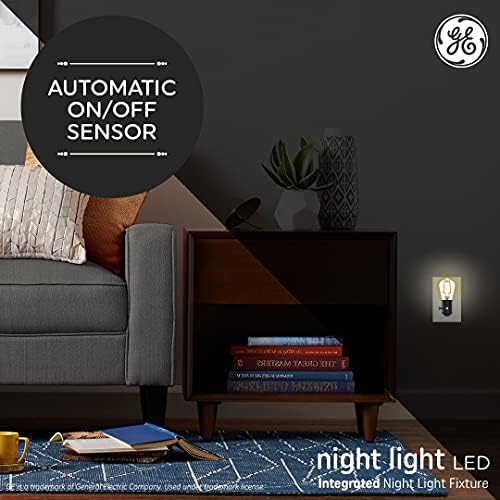 GE aydınlatma LED gece lambası Vintage Plug-in fikstür, sıcak mum ışığı, adım karartma, otomatik açık / kapalı ışık