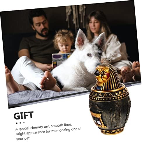 CLİSPEED Mısır Urn Yetişkin Kremasyon Urn Pet Keepsake Urn Mısır Krallık Heykelleri Reçine Pet Kül Can Pet Cenaze