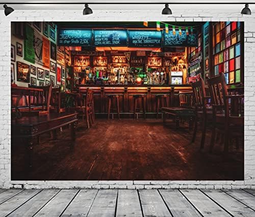 Loccor 9x6ft Gece Bar Kumaş Zemin Vintage Irish Pub Ahşap Speakeasy Odası Fotoğraf Arka Plan Akşam Kutlama Partisi
