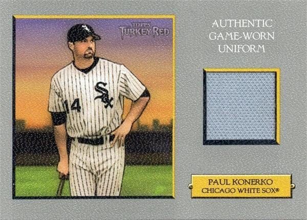 Paul Konerko oyuncu yıpranmış forması yama beyzbol kartı (Chicago White Sox) 2006 Topps Türkiye Kırmızı TRRPK-MLB