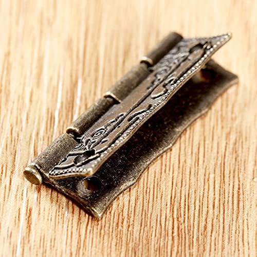 MFCHY 10 adet Menteşeler 36 * 23mm Demir Antik Bronz Çinko Demir Dekoratif Vidalar Vintage Ahşap Mücevher Kutusu