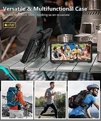 Motorola Edge 2021 / Moto Edge 5G UW için WTYOO Kılıf: Dahili Ekran Koruyucu Kickstand Kemer Klipsi Kılıfı Tam Vücut